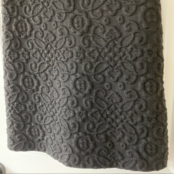 Zara Embossed Floral Solid Black Knit Sweater Dress with MEASUREMENTS SIZE XS - Picture 3 of 11